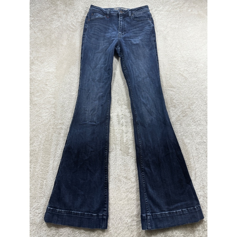 Idyllwind Womens Flare High Rise Dark Wash Jeans 4W x 34L Meas: 25x33